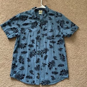 Dravus medium male button down casual runs a little big black floral print
